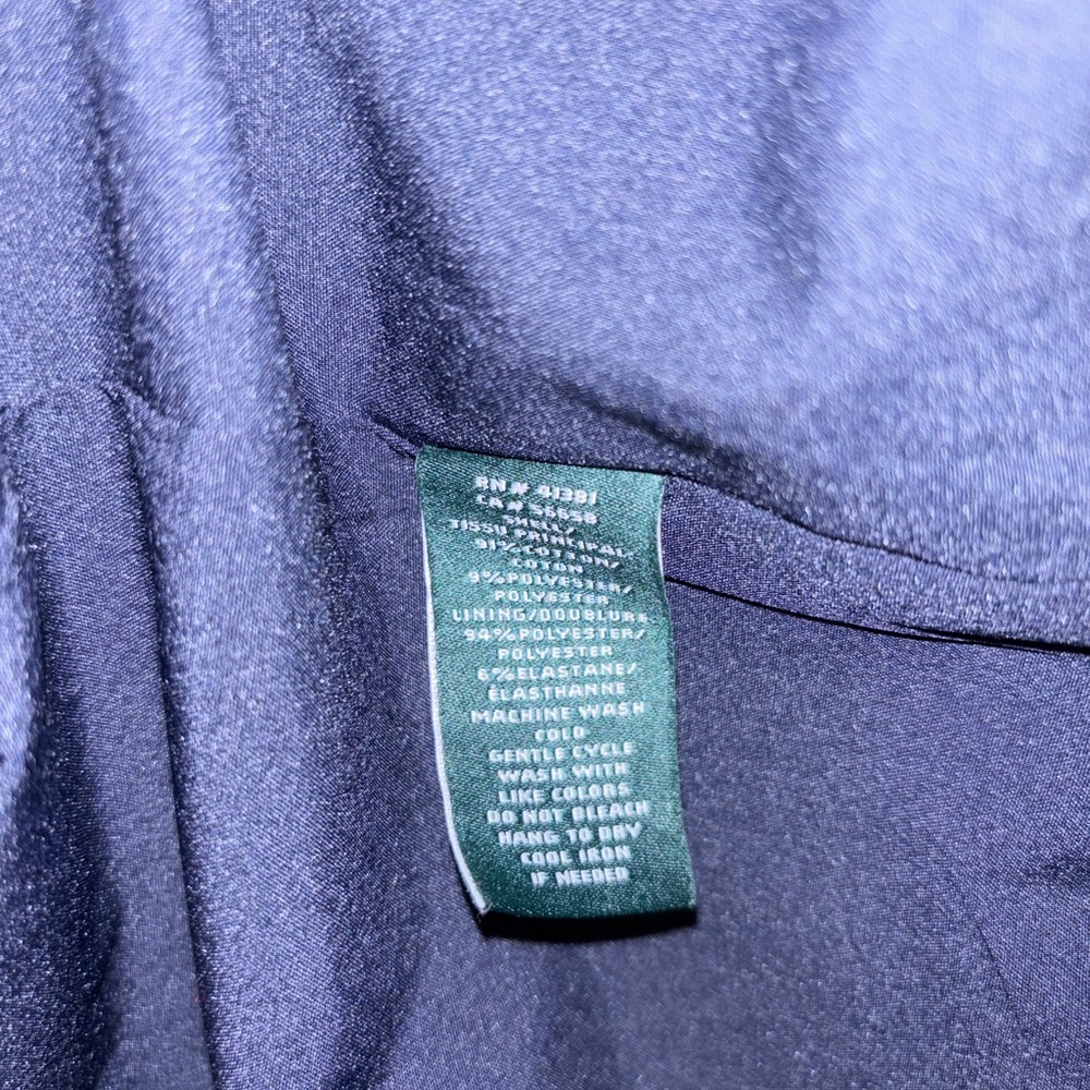 Lauren Ralph Lauren Blue & White Striped Cotton Blend Blazer Medium - Picture 10 of 10